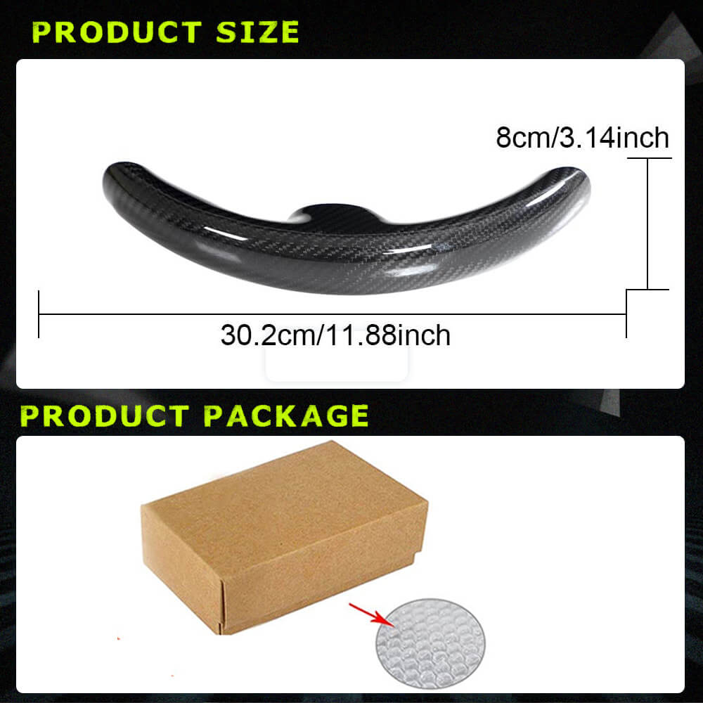Tesla Model Y 2016-2023 Steering wheel patch Interior parts Dry Carbon Fiber-Ahacarbon