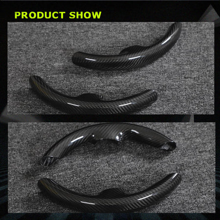 Tesla Model Y 2016-2023 Steering wheel patch Interior parts Dry Carbon Fiber-Ahacarbon