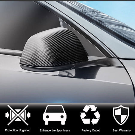 Tesla Model Y 2019-2022 Replacement Style Mirror Covers Pair Dry Carbon Fiber-Ahacarbon