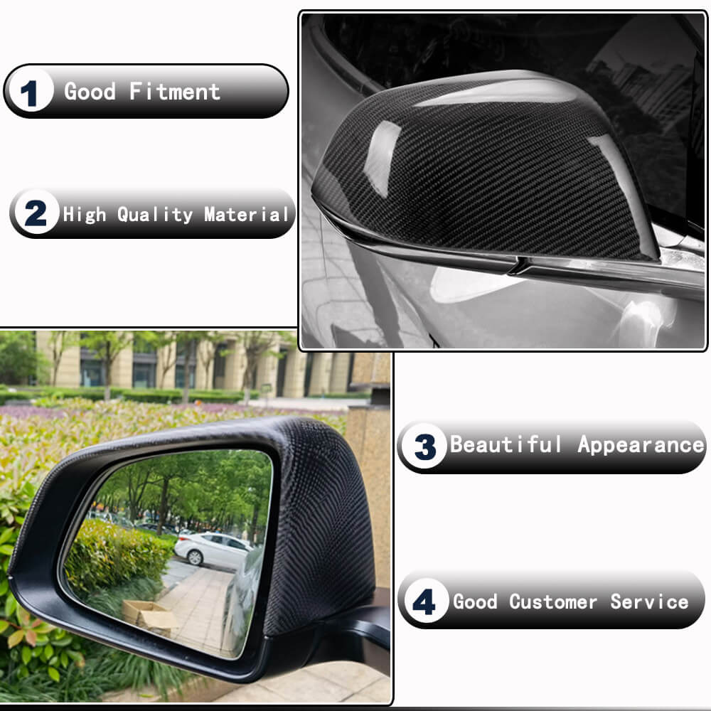 Tesla Model Y 2019-2022 Replacement Style Mirror Covers Pair Dry Carbon Fiber-Ahacarbon