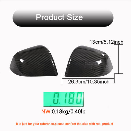 Tesla Model Y 2019-2022 Replacement Style Mirror Covers Pair Dry Carbon Fiber-Ahacarbon