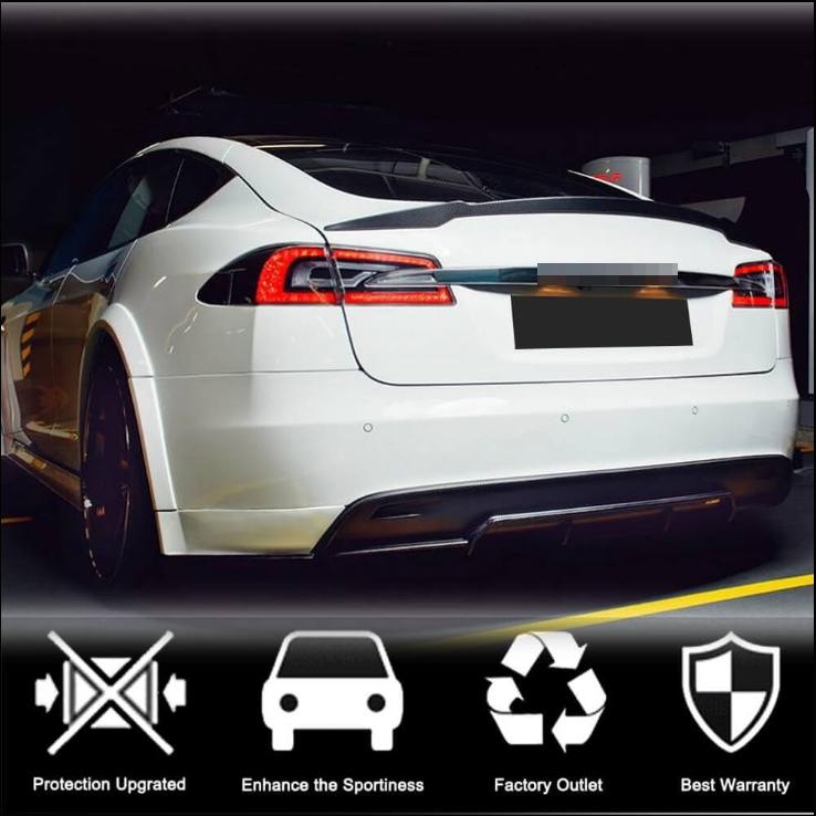 Tesla Model S 2012-2024 Rear Trunk Spoiler Carbon Fiber/FRP-Ahacarbon