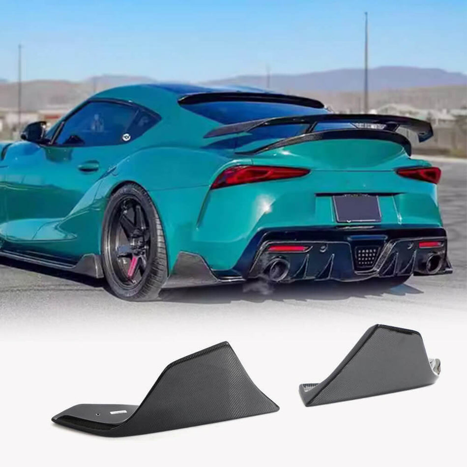 Toyota Supra A90 A91 Coupe 2-Door 2019-2022 Rear Bumper Splitters Carbon Fiber-Ahacarbon