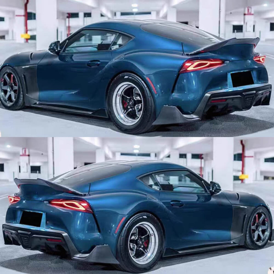 Toyota Supra A90 A91 Coupe 2-Door 2019-2022 Rear Bumper Splitters Carbon Fiber-Ahacarbon