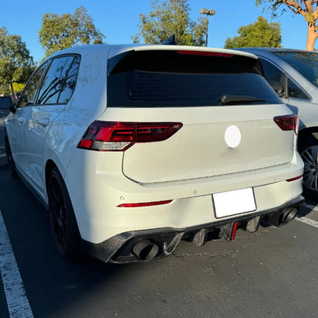 Volkswagen VW Golf 8 MK8 GTI 21+ Rear Bumper Diffuser Carbon Fiber-Ahacarbon