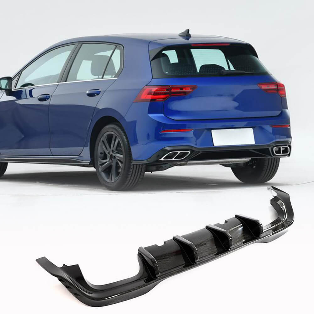 Volkswagen VW Golf 8 MK8 R 2021+ Rear Bumper Diffuser Carbon Fiber-Ahacarbon