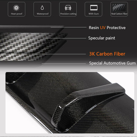 Volkswagen VW Golf 8 MK8 R 2021+ Rear Bumper Diffuser Carbon Fiber-Ahacarbon
