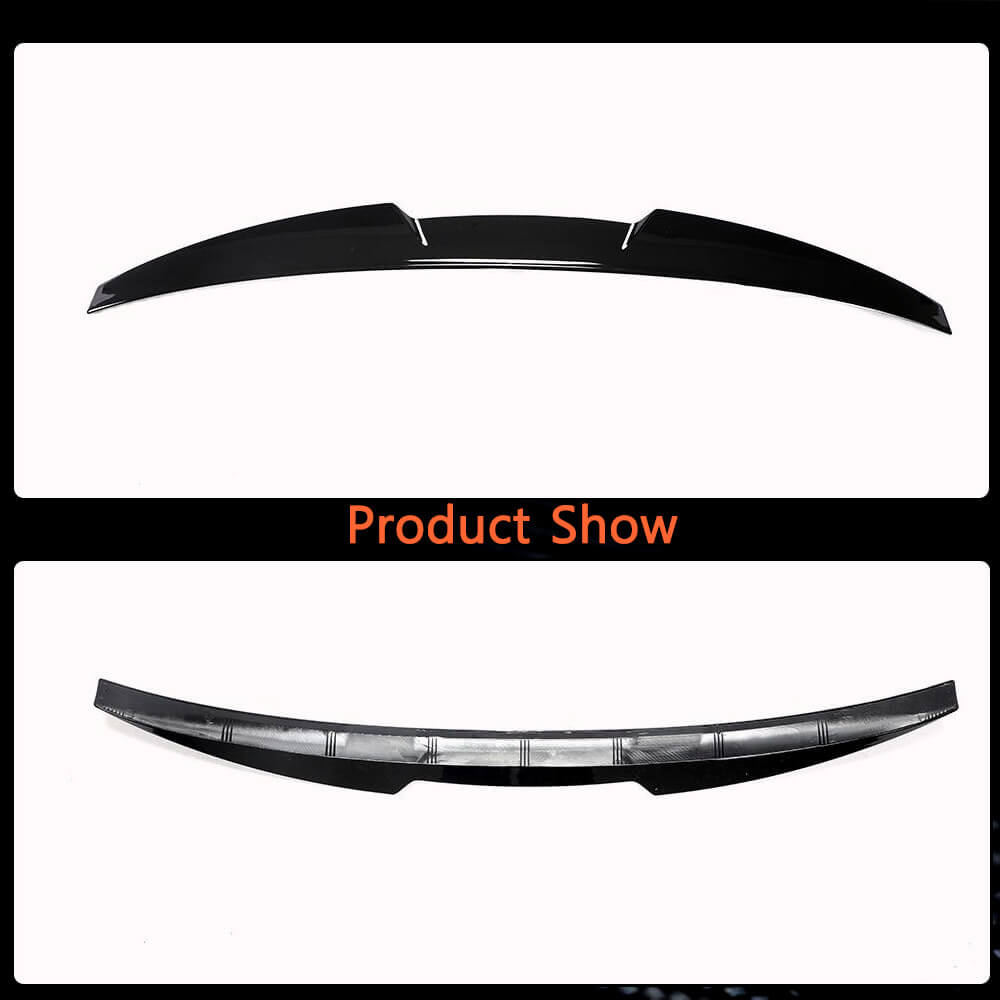 For Volkswagen VW Polo Standard Hatchback 2011-2018 Glossy black Rear Trunk Spoiler Boot Wing Lip-Ahacarbon