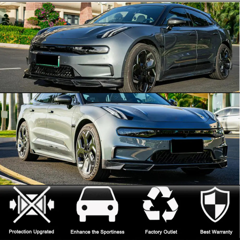 Zeekr 001 2021-2023 Front Bumper Splitters Carbon Fiber-Ahacarbon