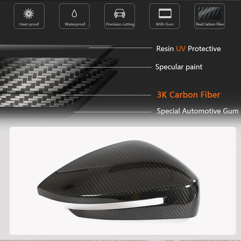Zeekr 001 2021-2023 Add-on Mirror Covers Pair Dry Carbon Fiber-Ahacarbon
