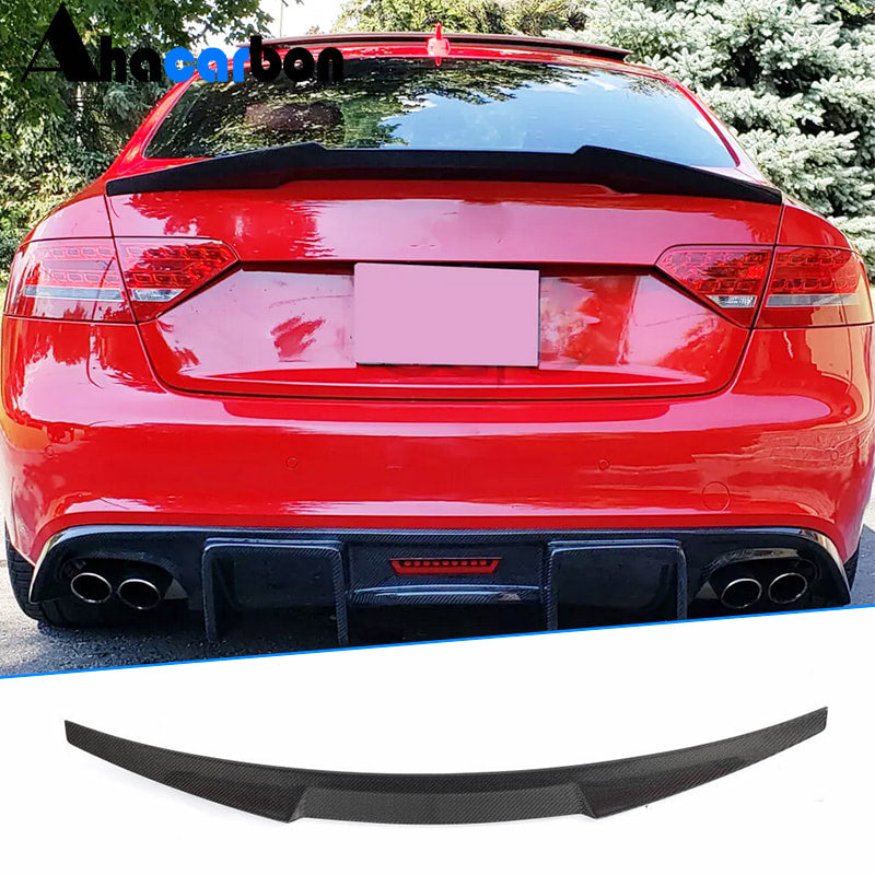 Audi S5 B8/B8.5 Coupe 2Door 2015 Carbon Fiber Rear Trunk Spoiler-Ahacarbon