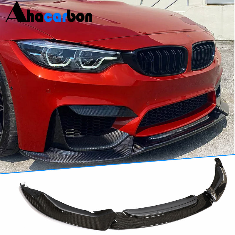 BMW F80 M3 F82 F83 M4 2014-2020 Front Bumper Lip Carbon Fiber-Ahacarbon