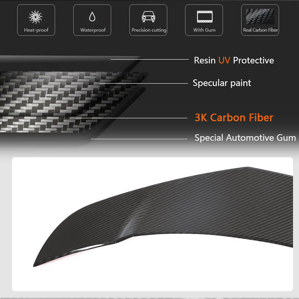 Tesla Model Y Sport Utility 4-Door 2019-2023 Rear Trunk Spoiler Dry Carbon Fiber-Ahacarbon