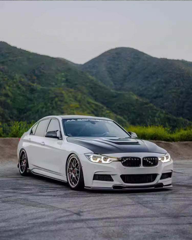 BMW 3 Series F30 M Sport 2012-2018 Front Bumper Lip Carbon Fiber/FRP-Ahacarbon