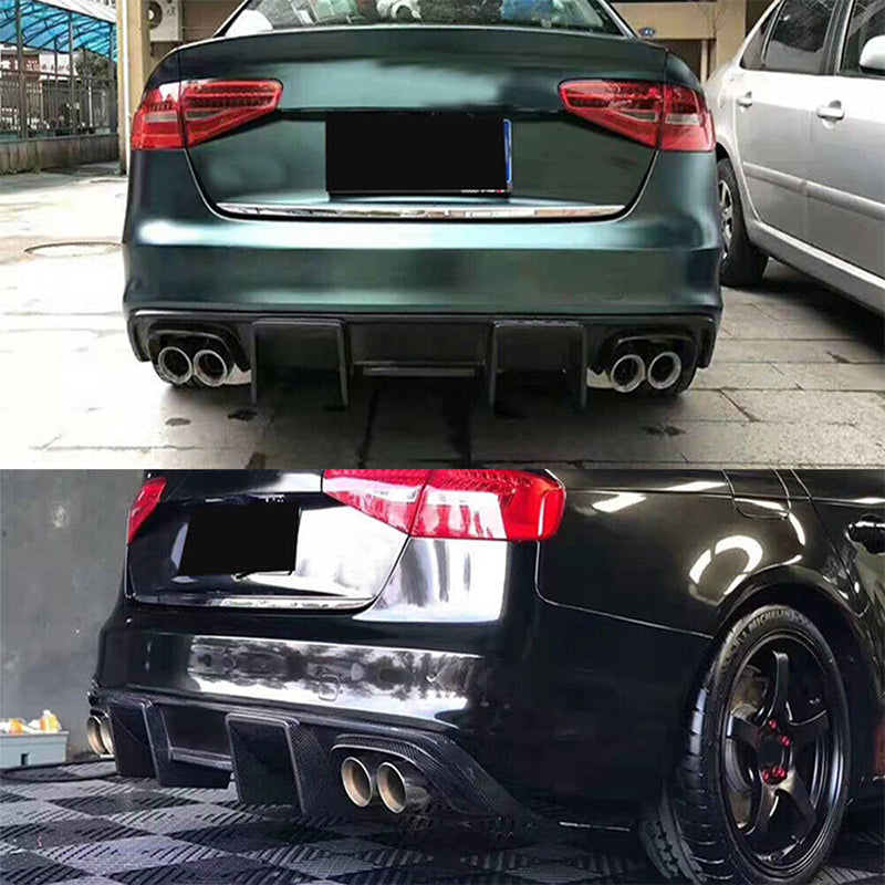 Audi S4 B8.5 Sedan Facelift 2013-2015 Rear Bumper Diffuser Carbon Fiber-Ahacarbon