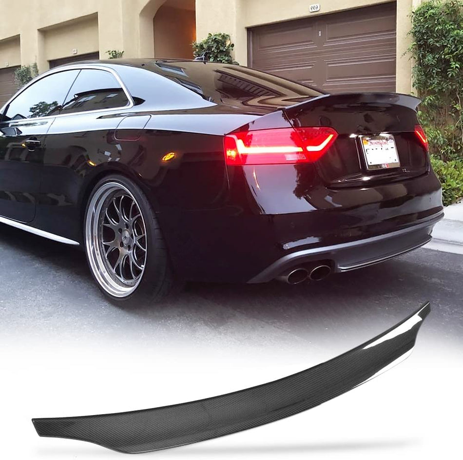 Audi S4 B8.5 Sedan Facelift 2013-2016 Rear Trunk Spoiler Carbon Fiber-Ahacarbon