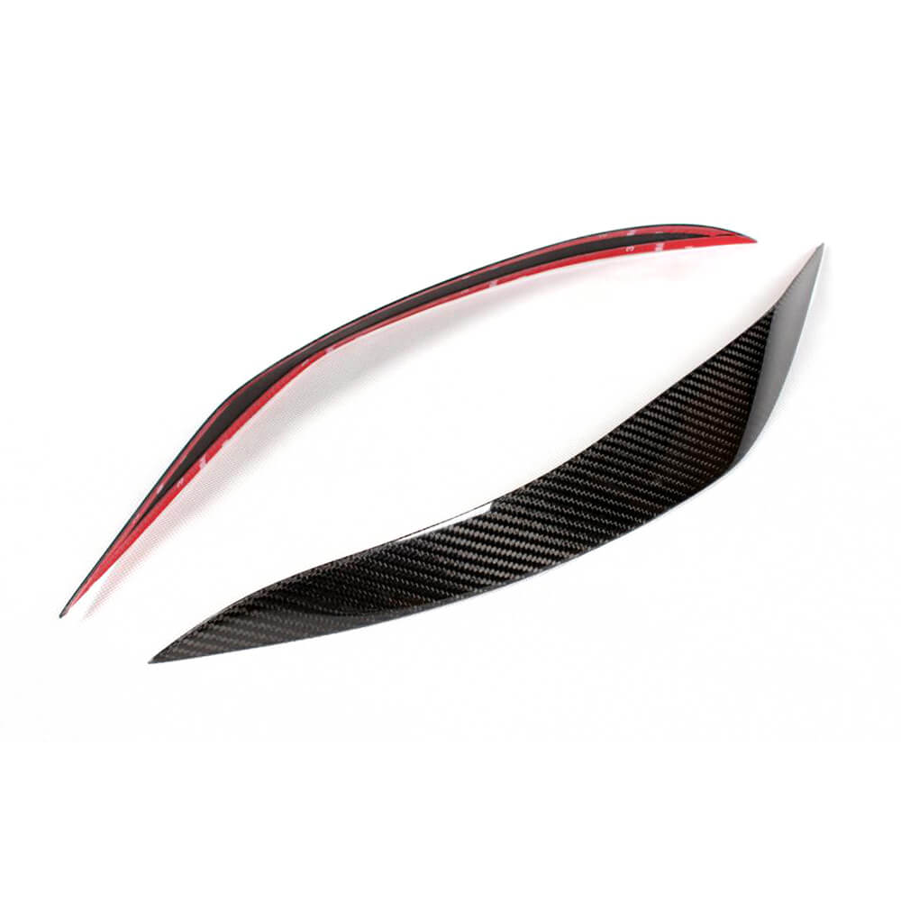 BMW 5 Series F10 Base Sedan Pre-LCI 2010-2013 Headlight Eyebrows Lamp Eyelids Carbon Fiber-Ahacarbon