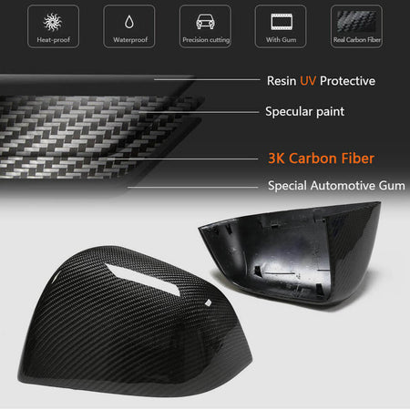 Tesla Model Y 2020UP Mirror Covers pair Replacement Carbon Fiber-Ahacarbon