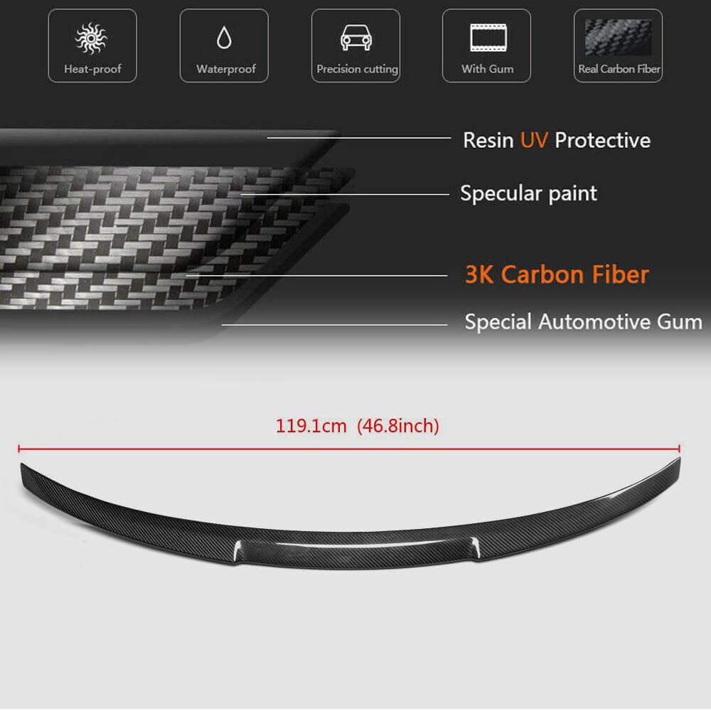 BMW F82 M4 Coupe 2014-2019 Rear Trunk Spoiler Carbon Fiber-Ahacarbon