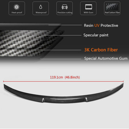 BMW F82 M4 Coupe 2014-2019 Rear Trunk Spoiler Carbon Fiber-Ahacarbon