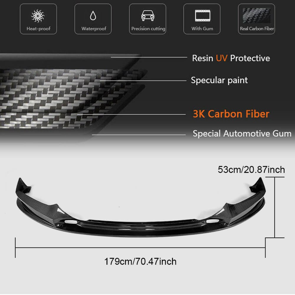 BMW 5 Series G30 G31 Pre-LCI 2017-2020 Front Bumper Lip Carbon Fiber-Ahacarbon