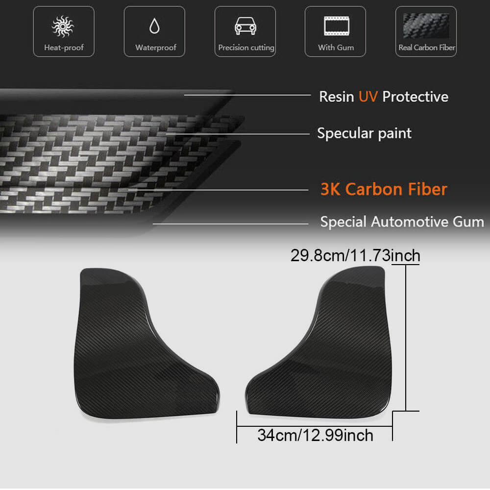 Tesla Model Y 2020-2022 Rear Bumper Splitters Dry Carbon Fiber-Ahacarbon