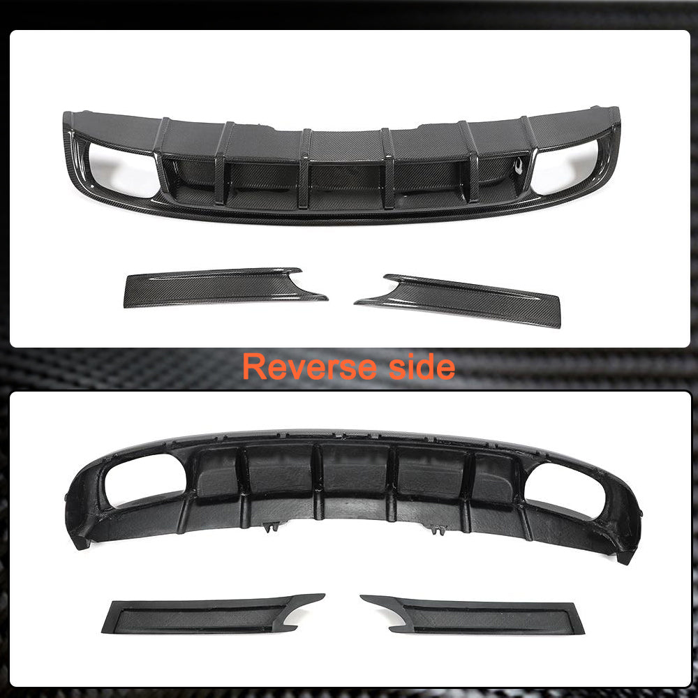 Audi S4 Sedan 2017-2020 Rear Bumper Diffuser With Splitters Carbon Fiber-Ahacarbon