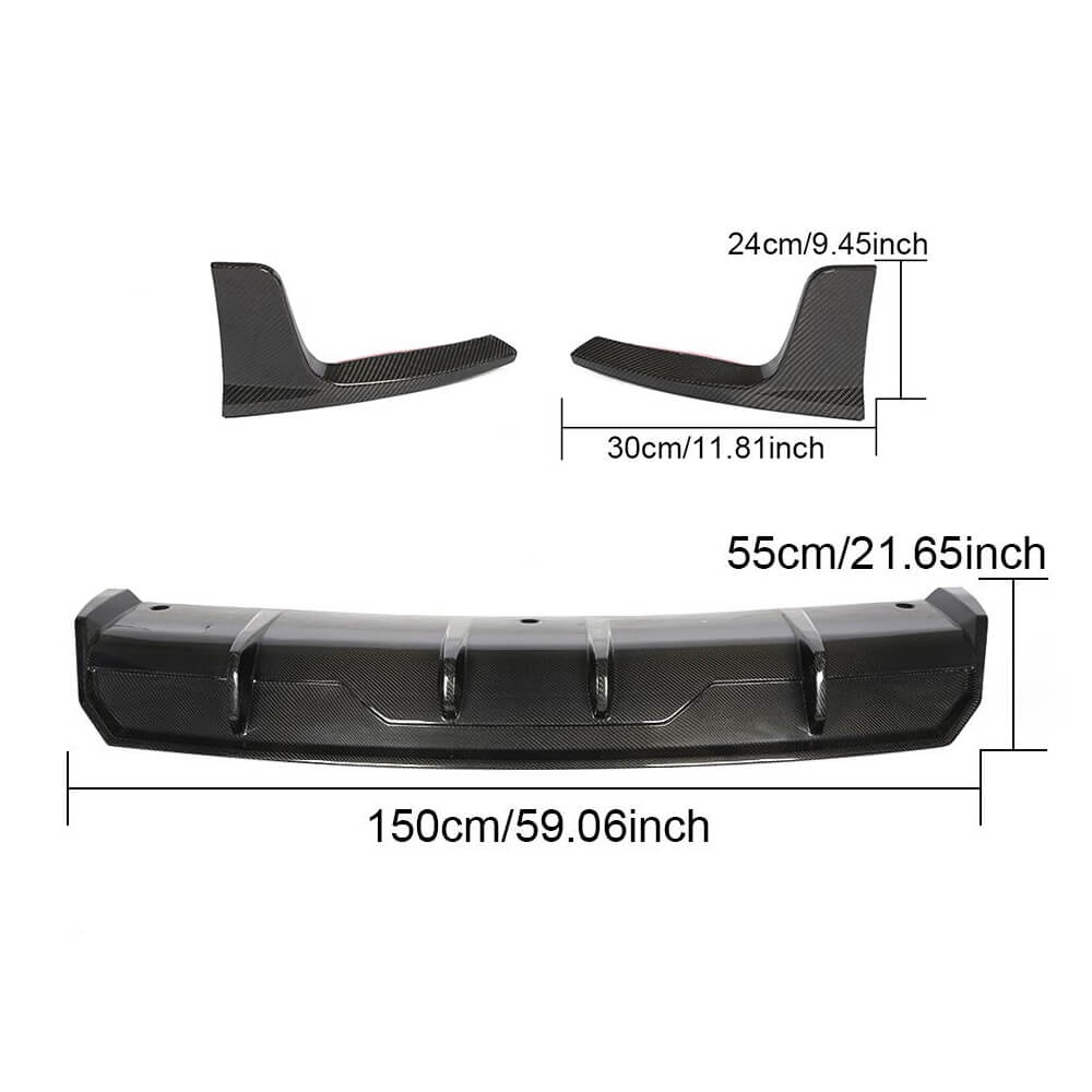 Tesla Model 3 2016-2022 Rear Bumper Diffuser Carbon Fiber-Ahacarbon