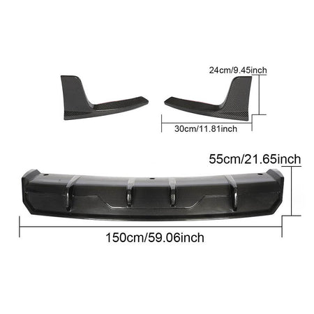 Tesla Model 3 2016-2022 Rear Bumper Diffuser Carbon Fiber-Ahacarbon