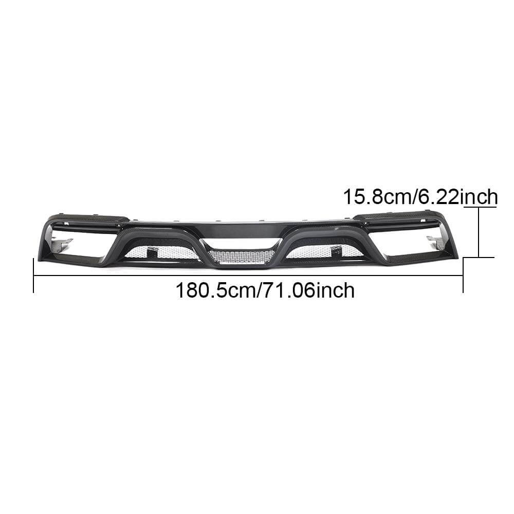 Ford Mustang V8 GT 2018-2021 Rear Bumper Diffuser Carbon Fiber-Ahacarbon