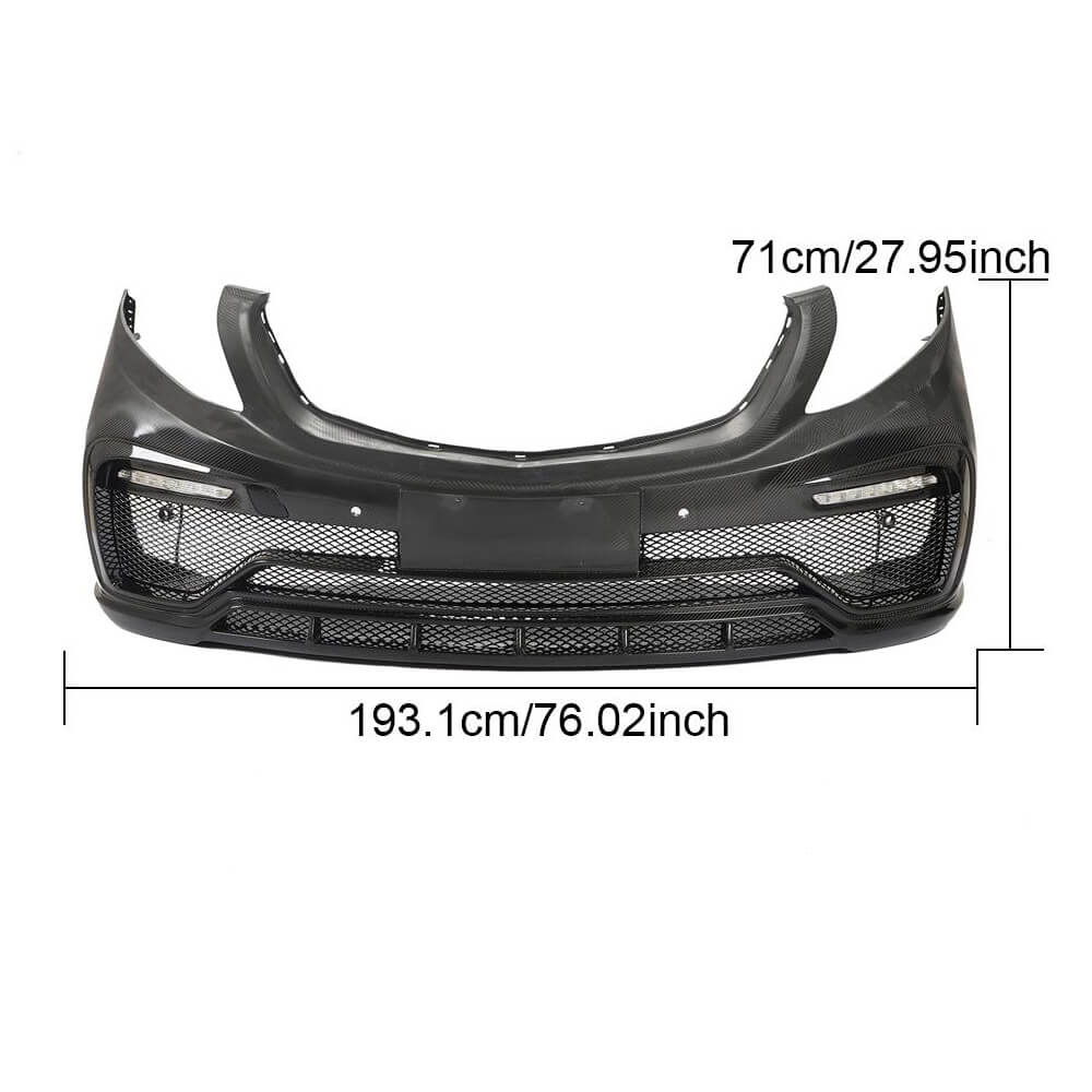 Mercedes Benz V Class W447 Vito 2015-2019 Front Bumper Lip Dry Carbon Fiber-Ahacarbon