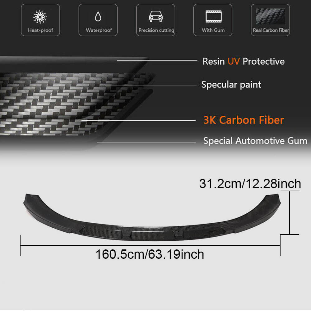 BMW I3 Hatchback 2018-2020 Front Bumper Lip Carbon Fiber/FRP-Ahacarbon