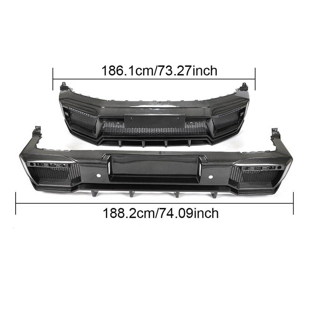 Mercedes Benz G Class W463 2019UP Front Rear Bumper Dry Carbon Fiber-Ahacarbon