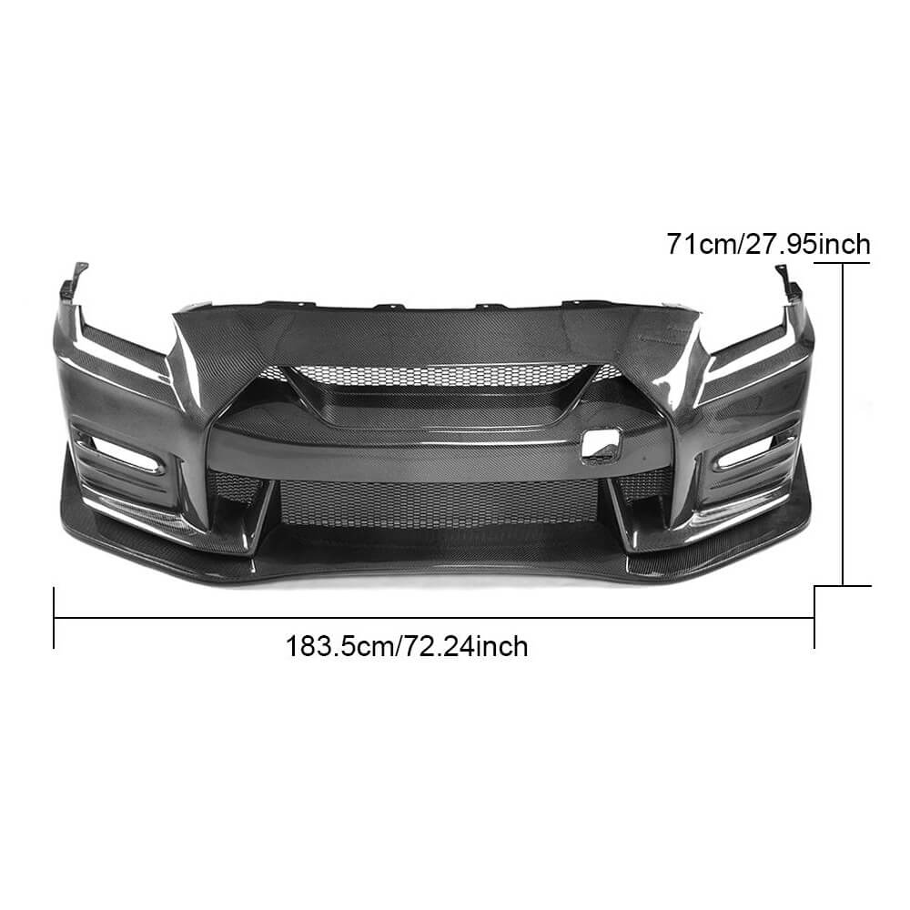 Nissan GTR R35 2009-2017 Front Bumper Carbon Fiber-Ahacarbon