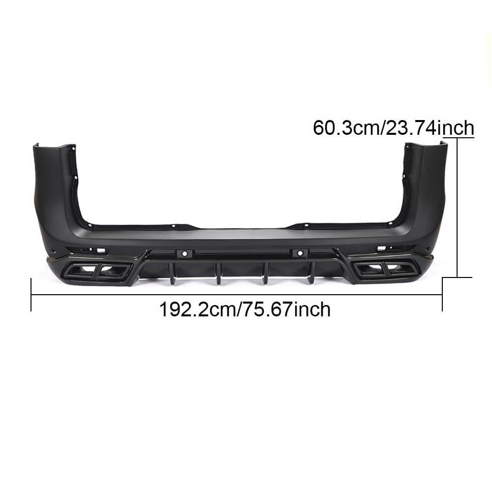 Mercedes Benz W447 Vito 2016-2019 Rear Bumper Diffuser Dry Carbon Fiber with PP-Ahacarbon