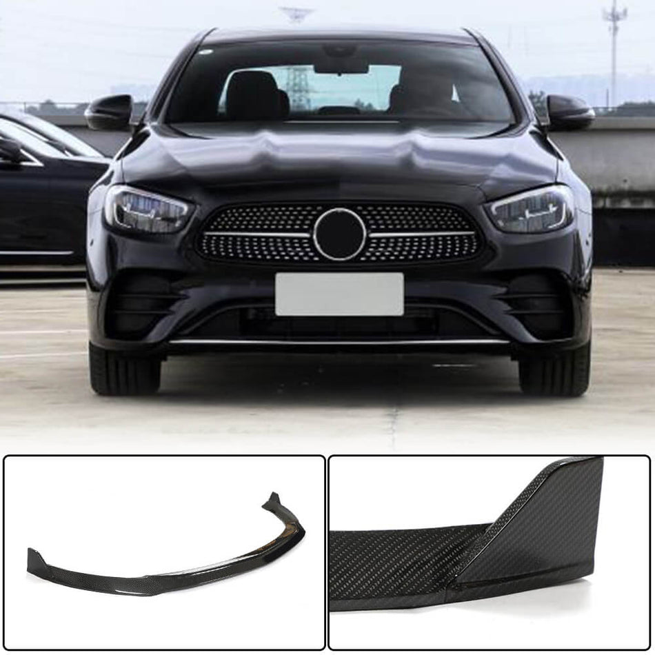 For Mercedes Benz W213 Sport E53 AMG Facelift Carbon Fiber Front Bumper Lip Spoiler-Ahacarbon