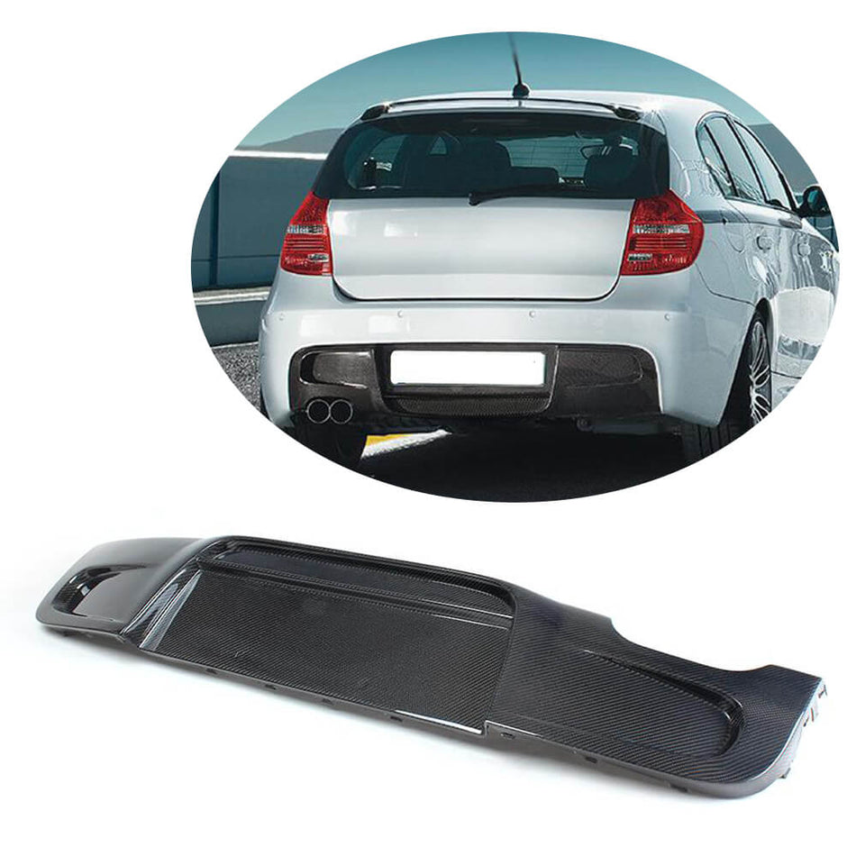 BMW 1 Seires E87 M Sport 2007-2012 Rear Bumper Diffuser Carbon Fiber-Ahacarbon