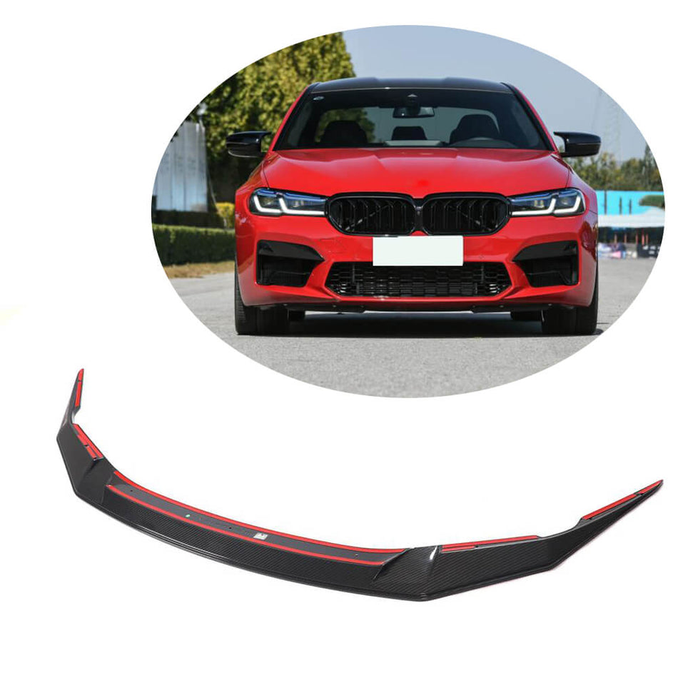 BMW 5 Series F90 M5 Sedan LCI 2021UP Front Bumper Lip Dry Carbon Fiber-Ahacarbon