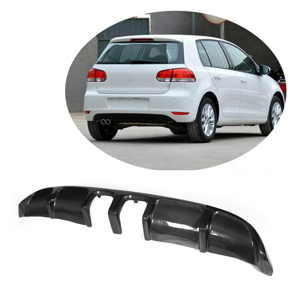 Volkswagen VW Golf 6 MK6 Standard 2010-2013 Rear Bumper Diffuser Carbon Fiber-Ahacarbon