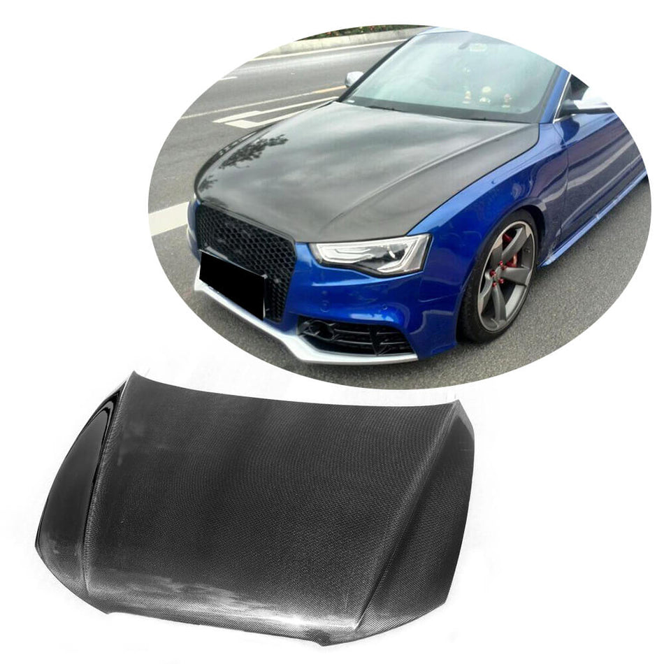 Audi A5 Sline S5 8.5 Sportback Facelift 2012-2016 Engine Bonnet Hood Cover Carbon Fiber-Ahacarbon