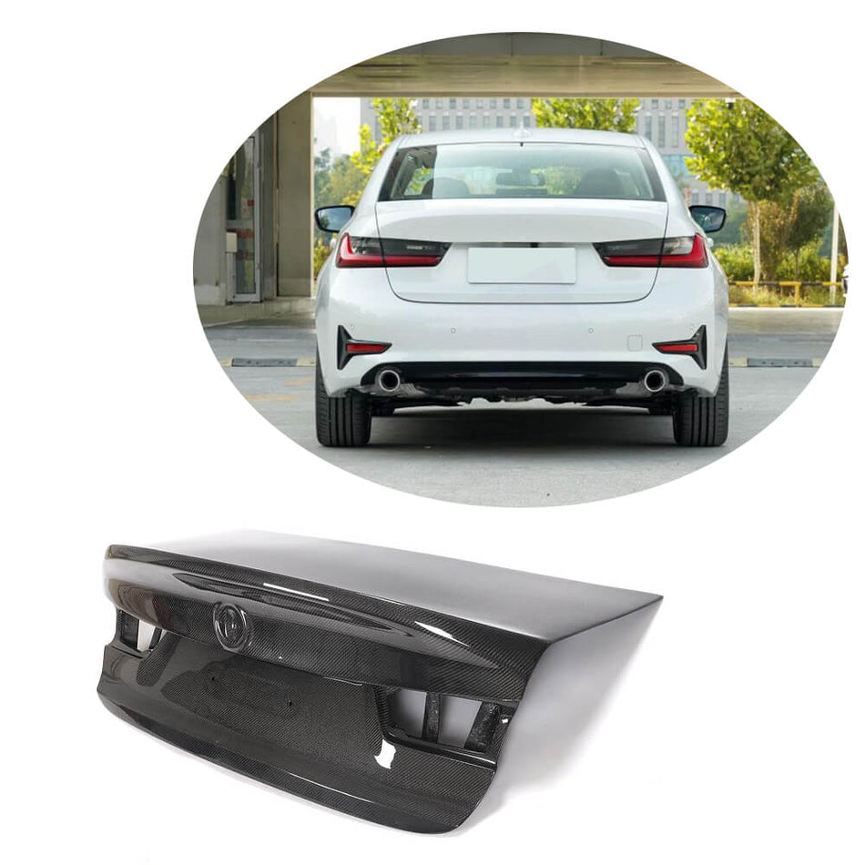 BMW 3 Series G20 2019-2021 Rear Trunk Tail Lid Cover Carbon Fiber-Ahacarbon