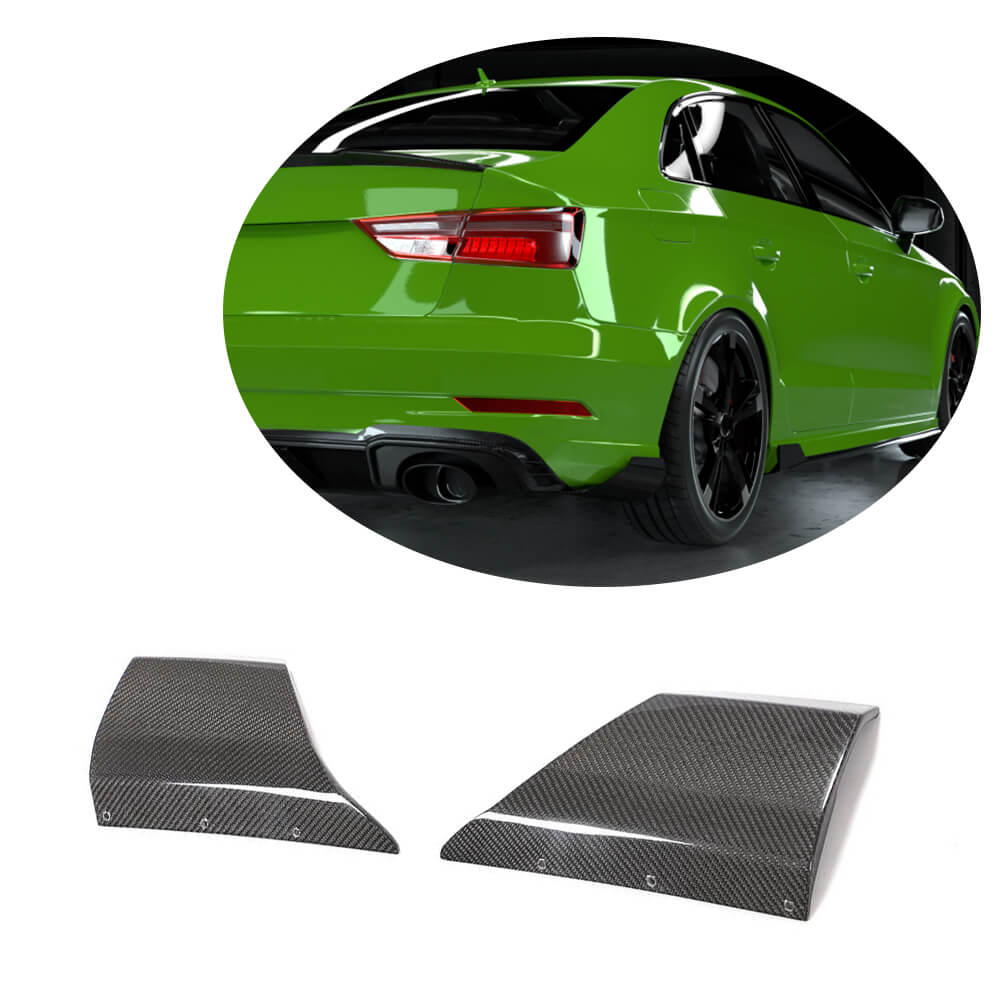 Audi RS3 8V.5 Sedan Facelift 2017-2019 Rear Bumper Splitters Carbon Fiber-Ahacarbon