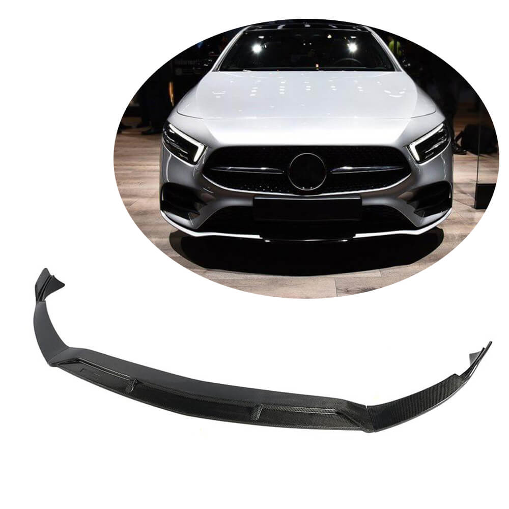 Mercedes Benz A Class (W177) V177 Sport A200 A250 Sport 2019UP Front Bumper Lip Carbon Fiber/FRP-Ahacarbon