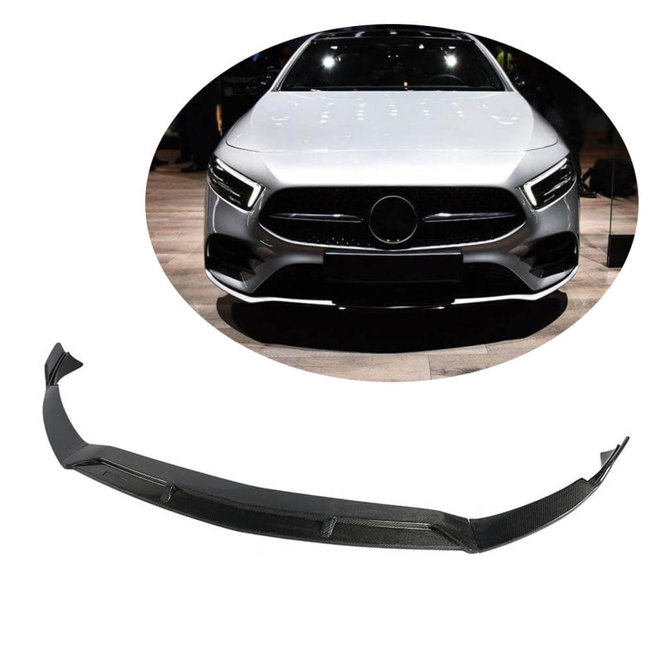 Mercedes Benz A Class (W177) V177 Sport A200 A250 Sport 2019UP Front Bumper Lip Carbon Fiber/FRP-Ahacarbon