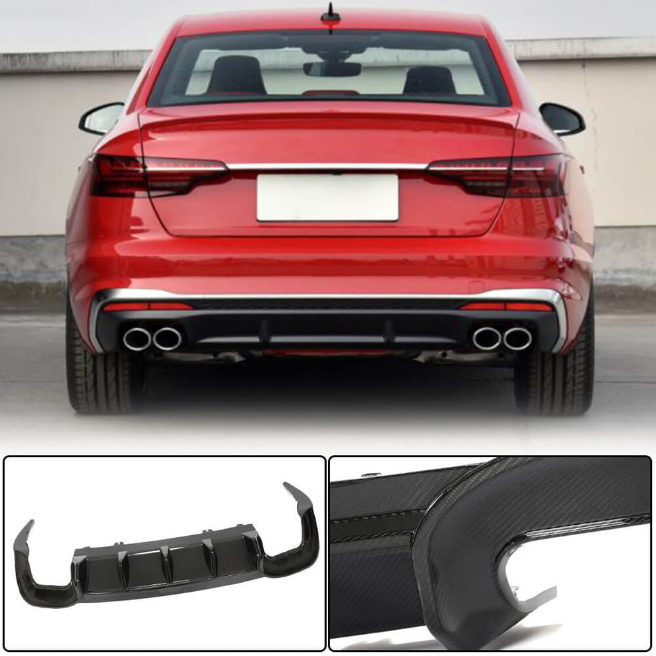 Audi S4 A4 Sline B10 Sedan 2021UP Rear Bumper Diffuser Dry Carbon Fiber-Ahacarbon