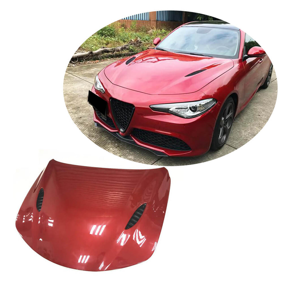 Alfa Romeo Giulia 952 2015-2020 Engine Bonnet Hood Cover Carbon Fiber-Ahacarbon