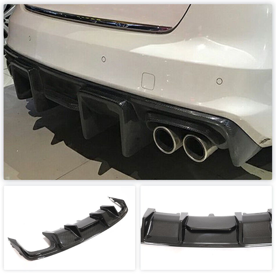 Audi S4 B8.5 Sedan Facelift 2013-2015 Rear Bumper Diffuser Carbon Fiber-Ahacarbon