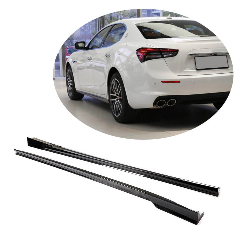 Maserati Ghibli M157 2014-2021 Side Skirts Dry Carbon Fiber-Ahacarbon