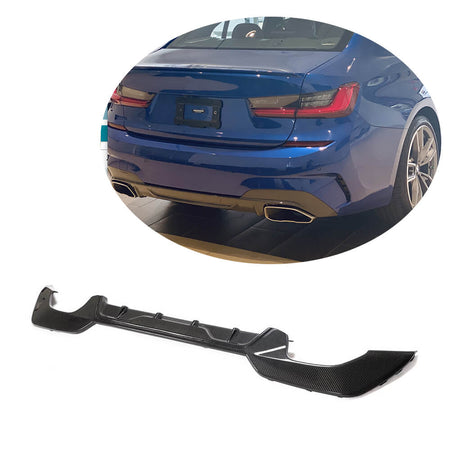 BMW 3 Series G20 330i M Sport 2019-2021 Rear Bumper Diffuser Carbon Fiber-Ahacarbon
