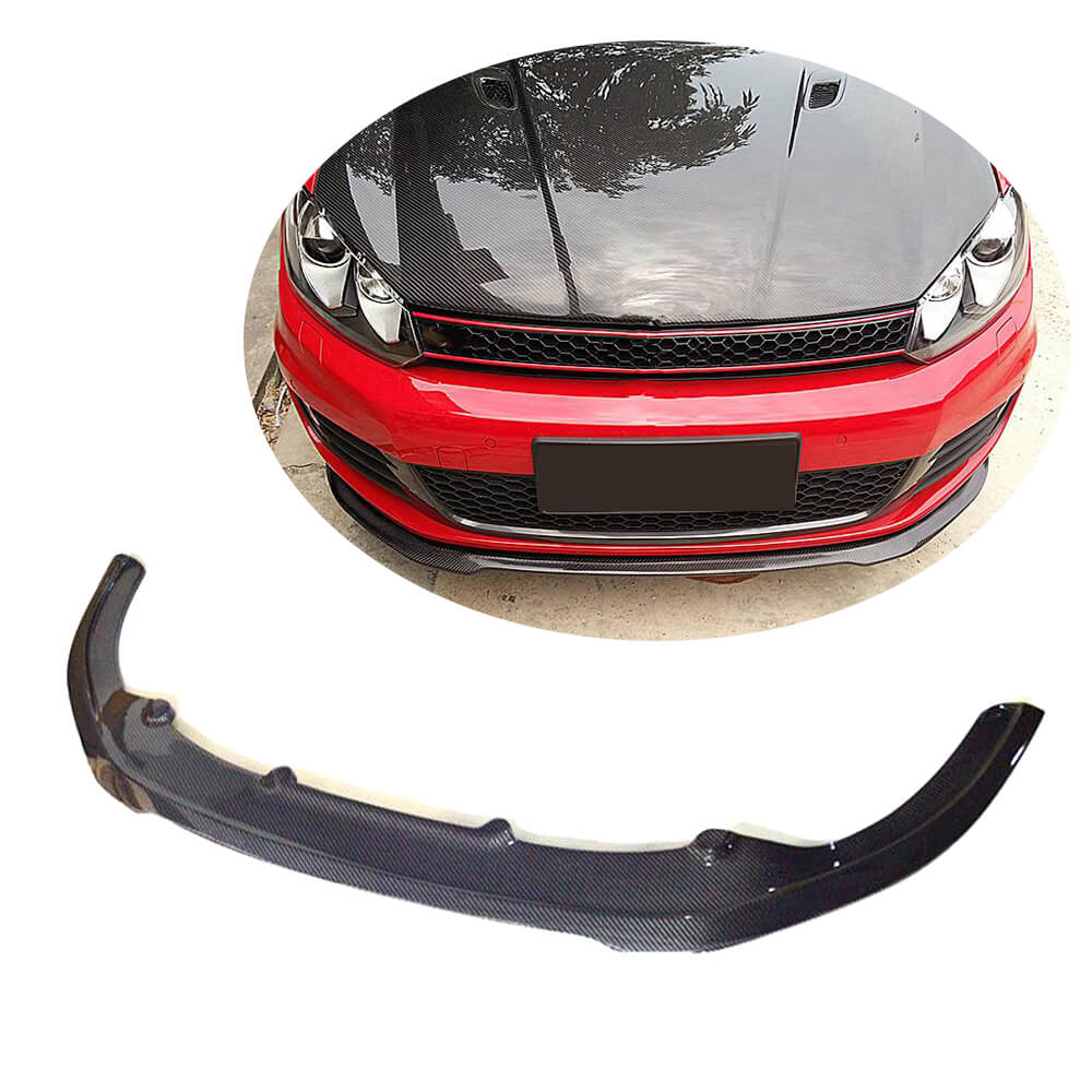 Volkswagen VW Golf 6 MK6 GTI 2010-2013 Front Bumper Lip Carbon Fiber-Ahacarbon